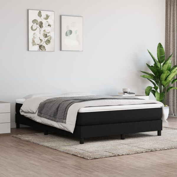 vidaXL Boxspring-sengeramme svart 135x190 cm Double stoff