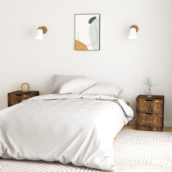 vidaXL Nattbord 2 stk r&oslash;kt eik 40x40x50 cm konstruert tre