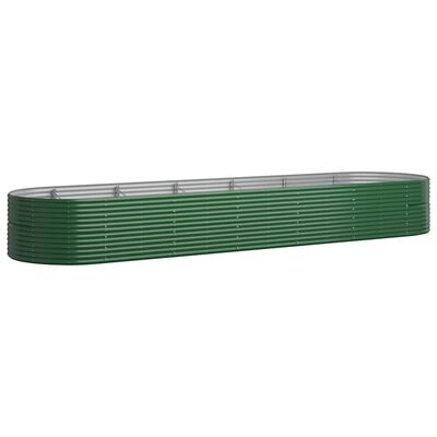 vidaXL Høybed pulverlakkert stål 510x140x68 cm grønn