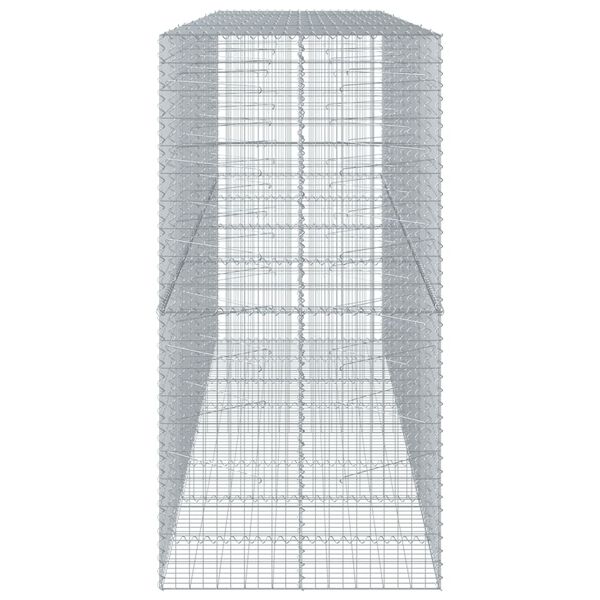 vidaXL Gabionkurv med deksel 400x100x200 cm galvanisert jern
