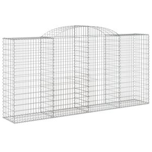 vidaXL Gabionkurv buet 300x50x140/160 cm galvanisert jern