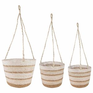 vidaXL 3 stk. Naturlig, Hvit og Beige &Oslash;26 x 19 cm 100% sj&oslash;gress