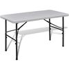 vidaXL Sammenleggbart hagebord 122 cm HDPE hvit