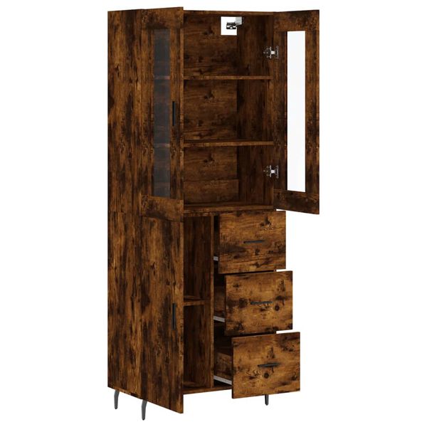 vidaXL Highboard r&oslash;kt eik 69,5x34x180 cm konstruert tre