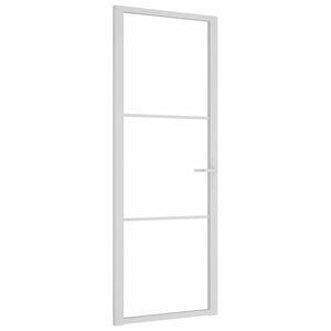 vidaXL Innerd&oslash;r 76x201,5 cm hvit ESG glass og aluminium