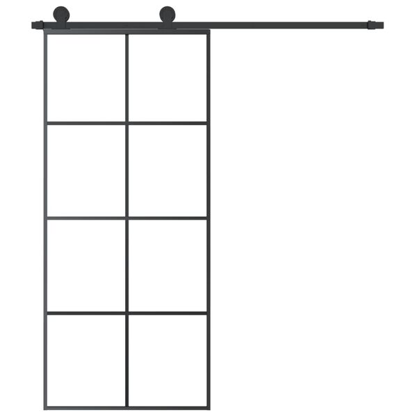 vidaXL Skyvedør med monteringssett 90x205 cm ESG glass og aluminium