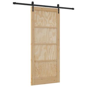 vidaXL Skyved&oslash;r ORKDAL Naturlig og svart 86 x 198,5 cm Heltre furu