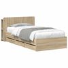 vidaXL Sengramme med oppbevaring og hodegavl Sonoma eik 75 x 190 cm