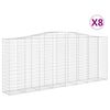 vidaXL Gabionkurver buede 8 stk 400x50x160/180 cm galvanisert jern