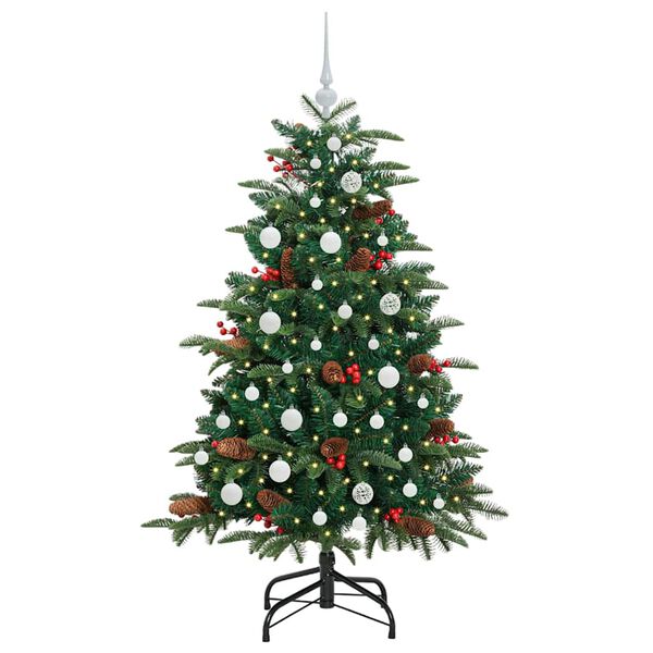 vidaXL Kunstig juletre med 150 LED gr&oslash;nn 150 cm PVC og Metall og Plast