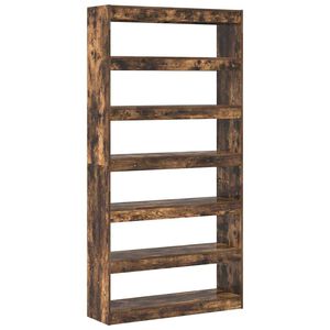 vidaXL Bokskap 6 niv&aring;er 100 x 30 x 198 cm Konstruert tre R&oslash;kt eik