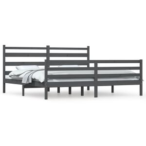 vidaXL Sengeramme heltre furu 200x200 cm gr&aring;