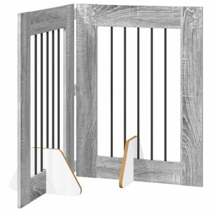 vidaXL Foldbar hundegitter med stativer 2 stk. Gr&aring; Sonoma 120,5 cm