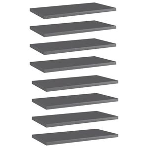 vidaXL Hylleplater 8 stk h&oslash;yglans gr&aring; 40x20x1,5 cm sponplate