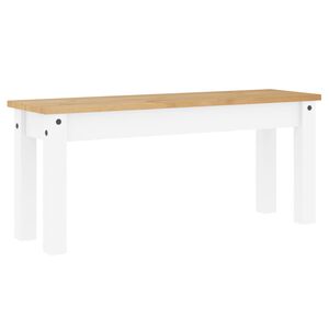vidaXL Skobenk PANAMA hvit 105x30x45 cm heltre furu