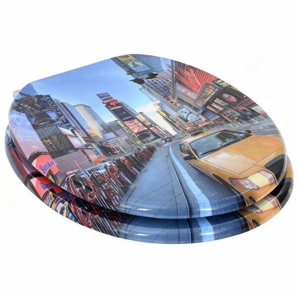 vidaXL Toalettsete 2 pcs Flerfarget 43,8 x 37,8 cm MDF-plater