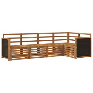 vidaXL Seksjonssofa Sett 4 pcs Naturlig Solid akasietre