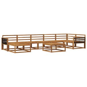 vidaXL Utend&oslash;rs sofa-sett 8 pcs Naturlig Solid akasietre