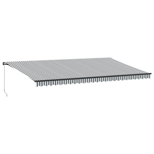 vidaXL Manuell uttrekkbar markise med LED antrasitt og hvit 600x350 cm