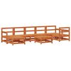 vidaXL Hage lounge sett 8 pcs VoksBrun Massiv furu