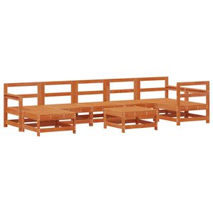 vidaXL Hage lounge sett 8 pcs VoksBrun Massiv furu
