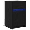 vidaXL LED Nattbordskap Svart eik 38 x 34 x 61 cm Konstruert tre