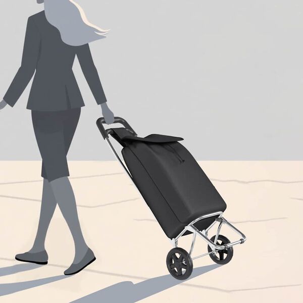 vidaXL Handlevogn Svart 35 x 28 x 92 cm Oxford-stoff