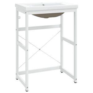 vidaXL Servantramme med innebygd servant hvit jern