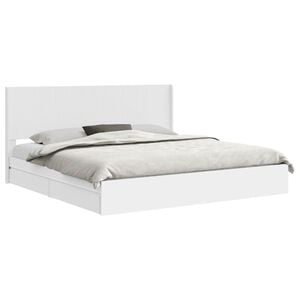 vidaXL Sengramme med oppbevaring og hodegavl Hvit 180 x 200 cm