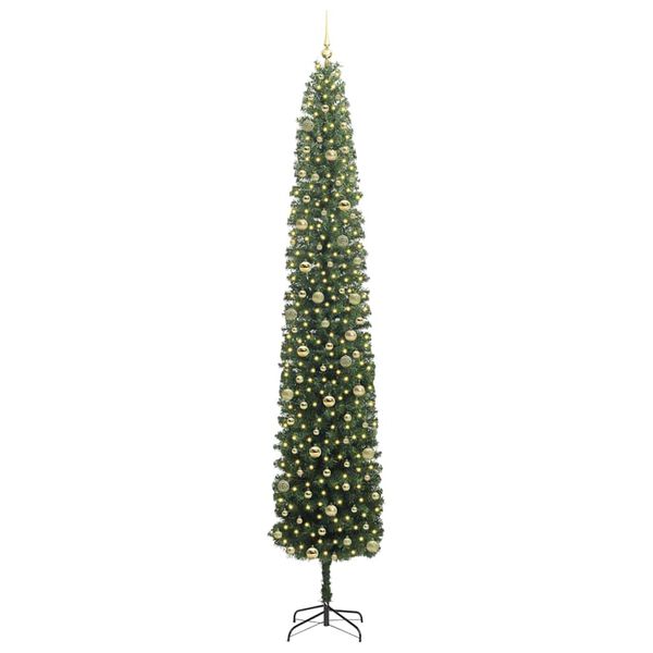 vidaXL Kunstig juletre med 300 LED gr&oslash;nn 300 cm PVC og st&aring;l og plast