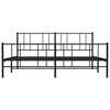 vidaXL Sengeramme i metall med hode- og fotgavl svart 183x213 cm