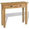 vidaXL Konsollbord massiv teak 90x30x80 cm