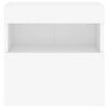 vidaXL Vegghengte TV-benker med LED 2 stk hvit 40x30x40 cm