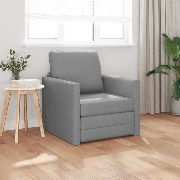 vidaXL Sofa seng Lysegr&aring; 74 x 77 x 81 cm stoff