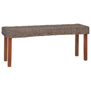 vidaXL Benk 110 cm naturlig kubu-rotting og heltre mahogni