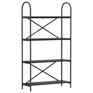 vidaXL Bokhylle 4 niv&aring;er 80 x 30 x 146 cm Konstruert tre Svart Eik