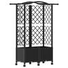 vidaXL Hevet Bed med Trellis og Tak Svart 122 x 40 x 144 cm PP