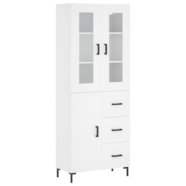 vidaXL Highboard hvit 69,5x34x180 cm konstruert tre