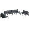 vidaXL Hagesofa Set 8 stk. Svart St&aring;l