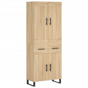 vidaXL Highboard sonoma eik 69,5x34x180 cm konstruert tre