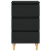 vidaXL Nattbord med ben i heltre svart 40x35x69 cm