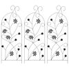 vidaXL Hage Hegning 3 pcs Svart 112 x 40 cm St&aring;l