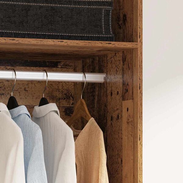 vidaXL Garderobeskap med lagring Gammelt tre Konstruert tre