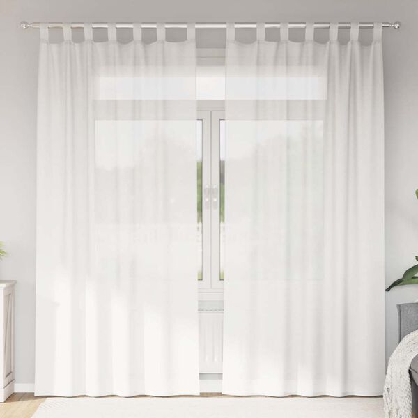 vidaXL Voilegardiner med hemper 2 stk hvit 140x225 cm