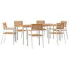 vidaXL Hage Spisegruppe 7 pcs Brun Massivt Teaktre