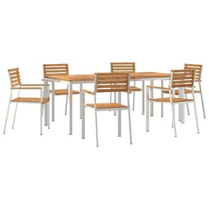 vidaXL Hage Spisegruppe 7 pcs Brun Massivt Teaktre