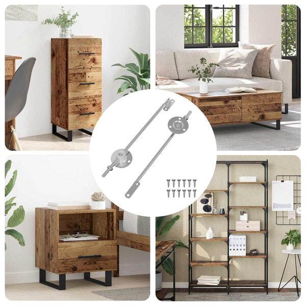 vidaXL Lokkst&oslash;ttehengsel 2 pcs s&oslash;lv 194 x 36 x 18 mm Jern