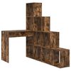 vidaXL Hj&oslash;rneskrivebord med hylle R&oslash;kt eik 101,5 x 149,5 x 149,5 cm