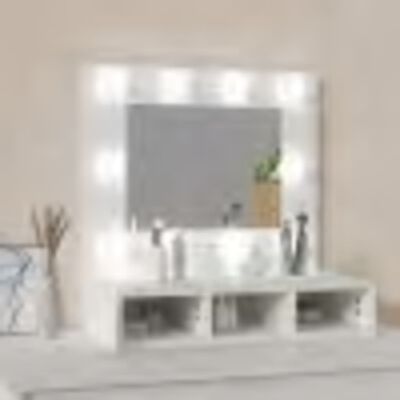 vidaXL Speilskap med LED hvit 60x31,5x62 cm