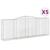 vidaXL Gabionkurver buede 5 stk 400x50x140/160 cm galvanisert jern